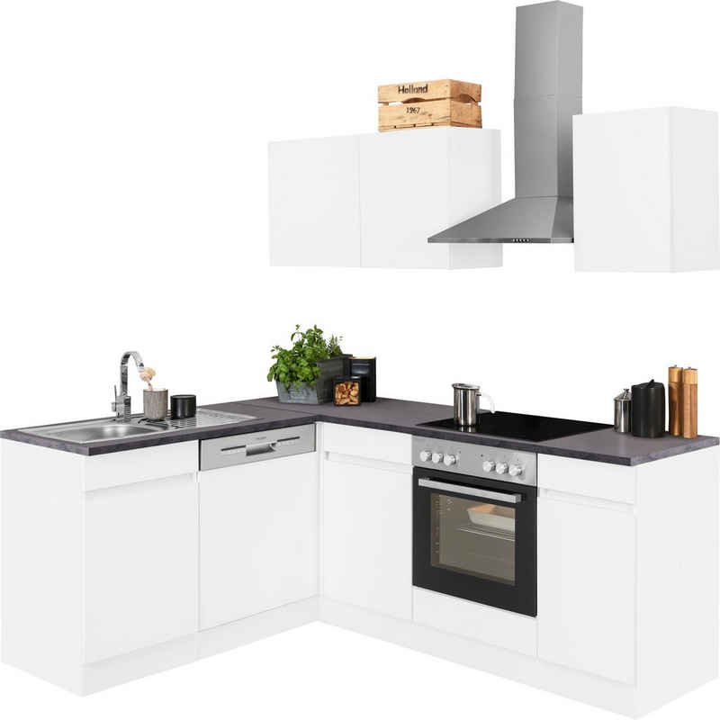 OPTIFIT Küchenzeile Roth, Stellmaße 210x175 cm,wahlweise mit E-Geräten, Push-to-Open-Funktion